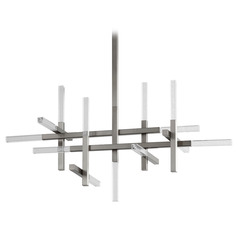 Atlantis 42-Inch Linear Chandelier in Satin Nickel by Oxygen Lighting