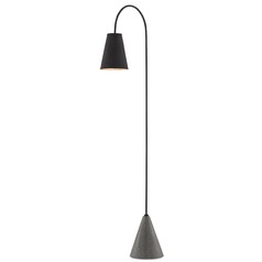 Lotz Floor Lamp in Black Iron/Silver Leaf/Polished Concrete by Currey 