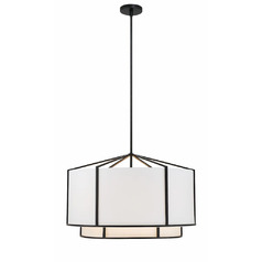 Carlyn 28-Inch Silk Chandelier in Black by Crystorama Lighting