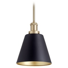 Noir & Aged Brass Mini Pendant by Quorum Lighting