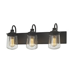 Seeded Glass Bathroom Light Oil Rubbed Bronze Elk Lighting