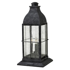 Seeded Glass Grey LED Post Light by Hinkley Lighting