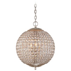 Aerin Renwick Small Orb Chandelier in Silver Leaf by Visual Comfort