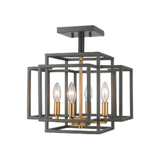 Titania Bronze & Olde Brass Semi-Flush Mount by Z-Lite