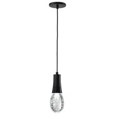Lacey 4-Inch LED RGB/TW Pendant in Matte Black by Nuvo Lighting