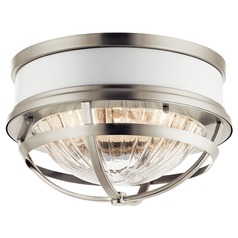 Tollis Brushed Nickel and White 2-Light Flush Mount Light by Kichler Lighting