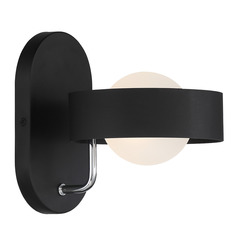 Lift Off Bathroom Sconce in Coal & Polished Nickel by George Kovacs
