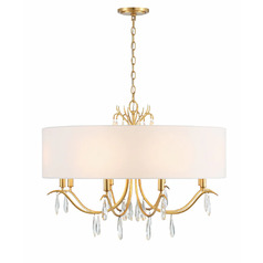 Rollins 32-Inch Chandelier in Antique Gold by Crystorama Lighting