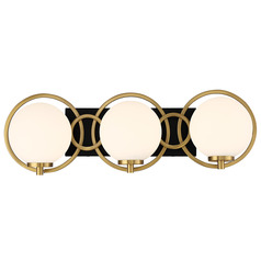 Savoy House Lighting Alhambra Matte Black with Warm Brass Bathroom Light