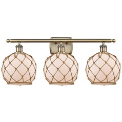 Farmhouse Rope Antique Brass LED Bathroom Light by Innovations Lighting
