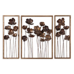 Modern Wall Art in Antique Gold Leaf by Uttermost Lighting