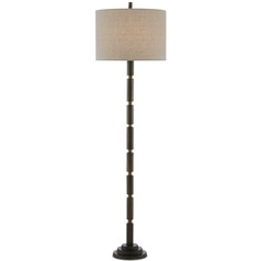 Lovat Floor Lamp in Dark Antique Brass/Matte Brass by Currey & Company