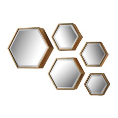 Set of 5 Hexagonal Mirrors