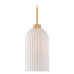 Savoy House Lighting Isla Blanca Warm Brass Mini-Pendant Light with Bowl / Dome Shade
