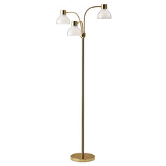 Adesso Home Presley Shiny Gold Floor Lamp with Bowl / Dome Shade