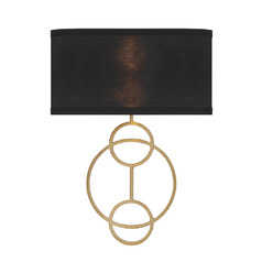 Laurel 2-Light Wall Sconce in Vibrant Gold with Black by Crystorama