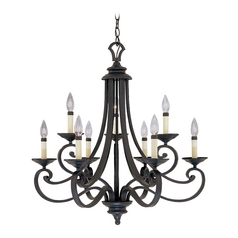 Chandelier in Natural Iron Finish