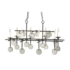 Sethos Rectangular Chandelier in Old Iron by Currey & Company