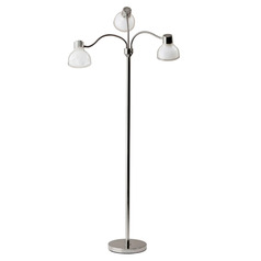Adesso Home Presley Polished Nickel Floor Lamp with Bowl / Dome Shade