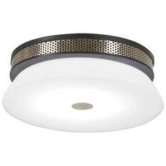 Tauten 15-Inch LED Flush Mount in Coal & Nickel by George Kovacs
