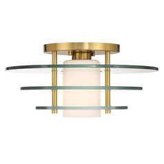Savoy House Lighting Newell Warm Brass Semi-Flushmount Light