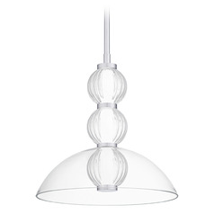 Quoizel Lighting Elway Polished Chrome LED Pendant Light with Globe Shade