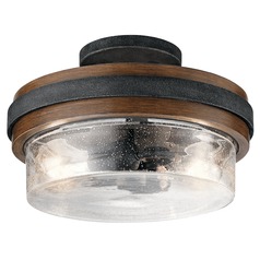 Seeded Glass Semi-Flush Mount Light Auburn Stained Grand Bank by Kichler Lighting