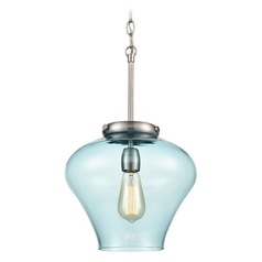Elk Lighting Amore Satin Nickel Pendant Light with Bowl / Dome Shade