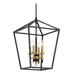Townhall Coal & Soft Brass Pendant by Minka Lavery