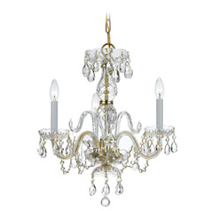Crystorama Lighting Traditional Crystal Polished Brass Crystal Chandelier