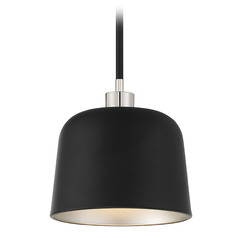 9-Inch Mini Pendant in Matte Black & Polished Nickel by Meridian