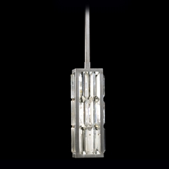 Fine Art Lamps Crystal Enchantment Silver-Leafed Mini-Pendant Light with Rectangle Shade