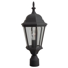 Straight Glass Cast 22-Inch Textured Matte Black Post Light by Craftmade Lighting
