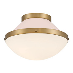 Xander 1-Light Flush Mount in Gold & Blush by Crystorama Lighting