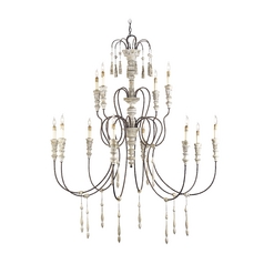 Hannah 53-Inch Chandelier in Stockholm White/Rust by Currey & Company