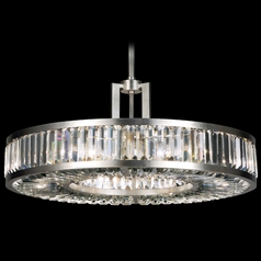 Fine Art Lamps Crystal Enchantment Silver-Leafed Pendant Light with Drum Shade