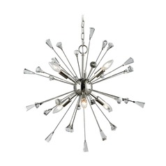 Mid-Century Modern Cluster Chandelier Polished Nickel Sprigny by Elk Lighting