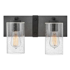 Sawyer 2-Light Vanity Light in Aged Zinc & Black by Hinkley Lighting