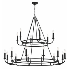 Bailey 48-Inch Wide Chandelier in Matte Black by Crystorama Lighting
