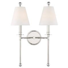 Riverdale 14.5-Inch Double Sconce in Nickel by Crystorama Lighting