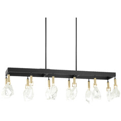 Rare Elements 12-Lt LED Linear Light in Coal & Brass by Metropolitan