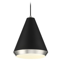 10-Inch Mini Pendant in Black & Polished Nickel by Meridian 