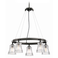 Graham Avenue Smoked Iron & Brushed Nickel Chandelier by Minka Lavery