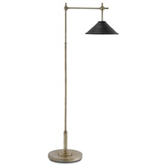 Dao Floor Lamp in Silver Granello/Satin Black by Currey & Company