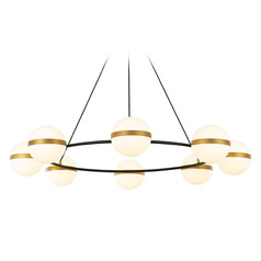 Alora Lighting Tagliato Matte Black / Brushed Gold LED Chandelier
