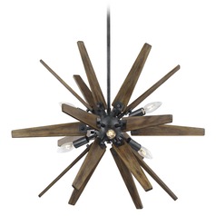 Thorne Dark Weathered Zinc & Weathered Oak Chandelier by Visual Comfort Studio