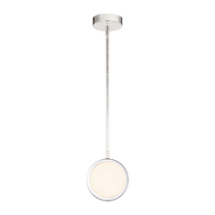 Alora Lighting Blanco Polished Nickel LED Mini-Pendant Light with Drum Shade