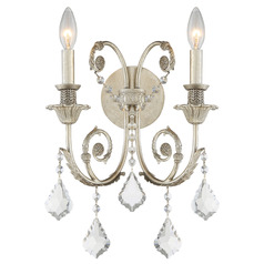 Crystorama Lighting Regis Olde Silver Sconce