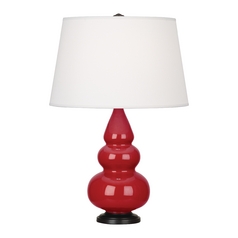 24.38-Inch Small Triple Gourd Table Lamp in Ruby Red by Robert Abbey