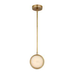 Alora Lighting Blanco Vintage Brass LED Mini-Pendant Light with Drum Shade